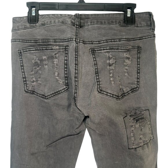 Royal Bones Gray Distressed Skinny Jeans Pants Goth Punk Emo Metal Hot Topic 9 - Picture 6 of 6
